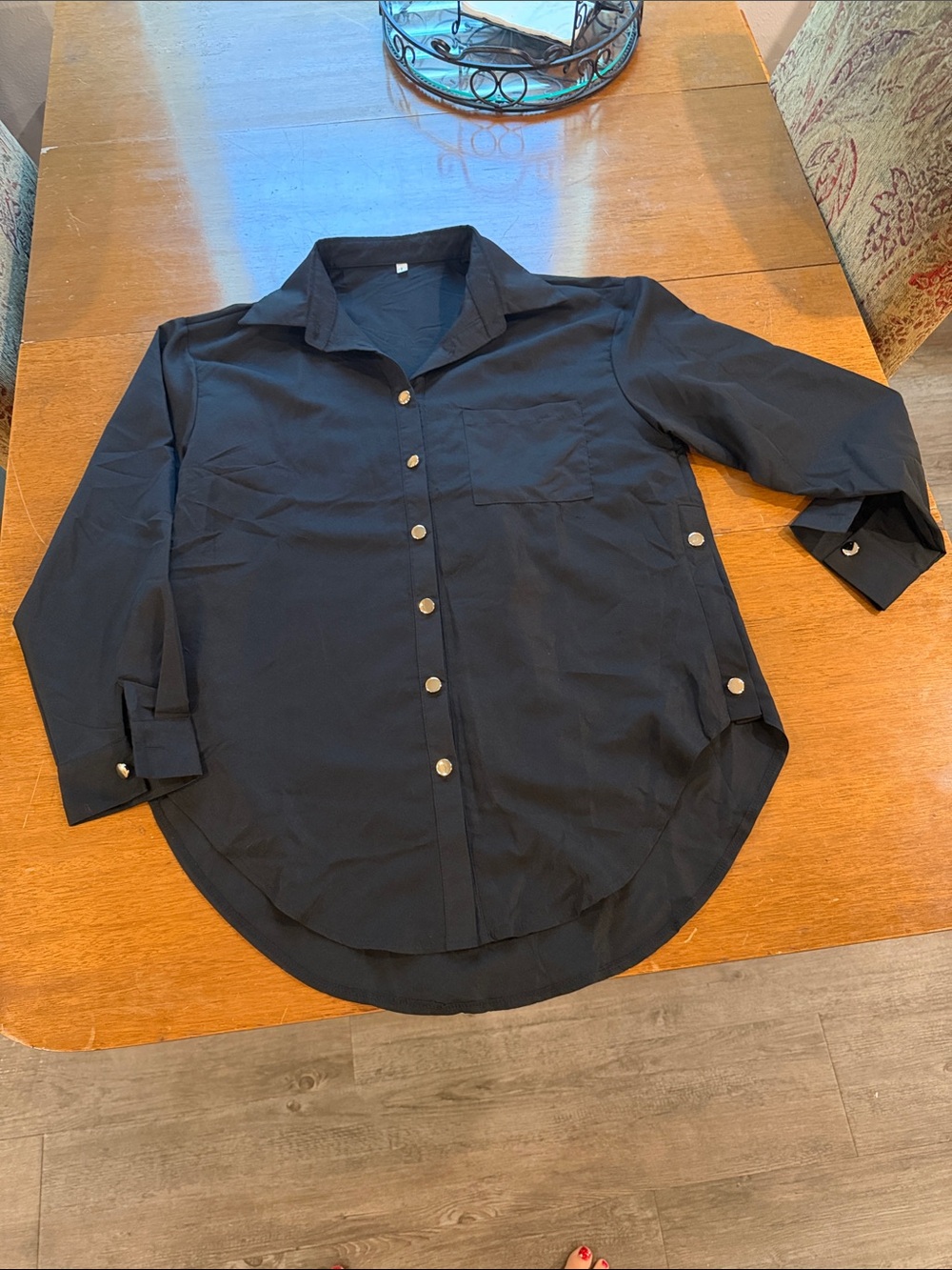 Classic Button-Down Shirt in Black